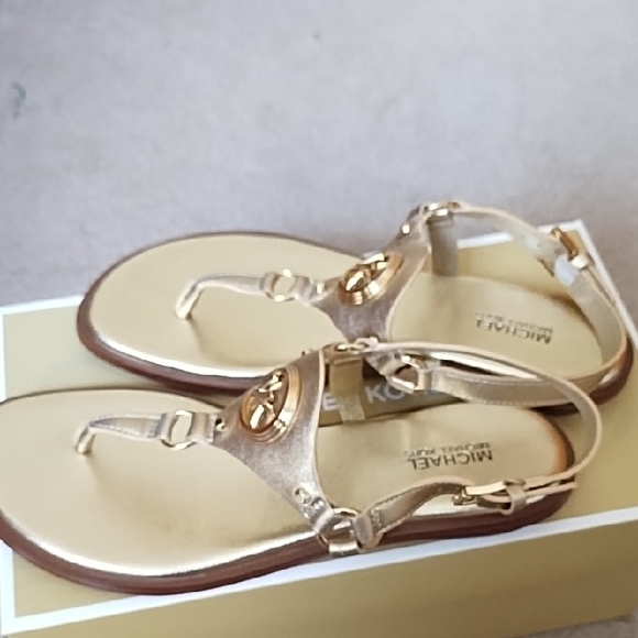 Michael Kors Metallic Gold Sandals - Picture 2 of 8